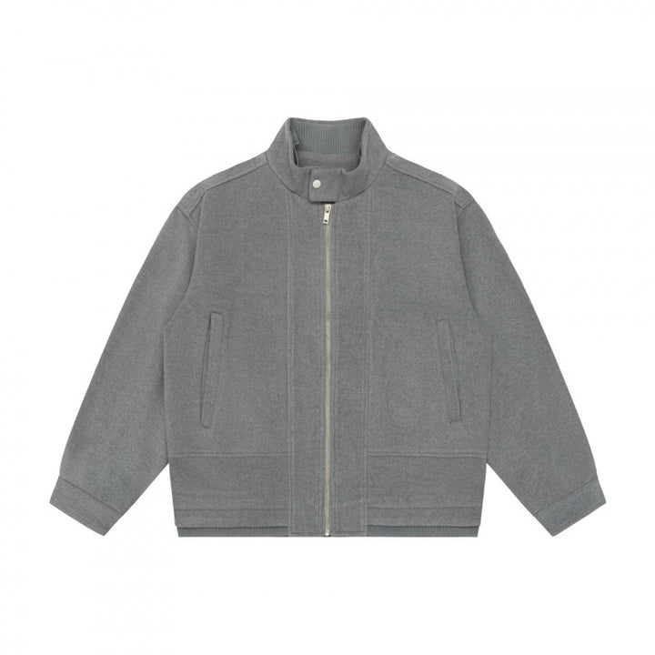 Herren Kurz geschnittener Boxy‑Blouson aus Wollmix mit Stehkragen, Metallreißverschluss und verdeckten Eingrifftaschen Echo Archiv