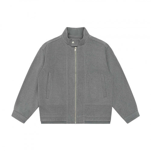 Herren Kurz geschnittener Boxy‑Blouson aus Wollmix mit Stehkragen, Metallreißverschluss und verdeckten Eingrifftaschen Echo Archiv