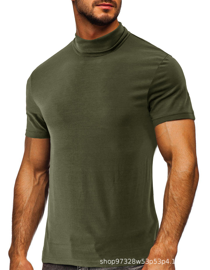 Herren modisches Kurzarm-T-Shirt mit hochschlagbarem Kragen Echoarchiv
