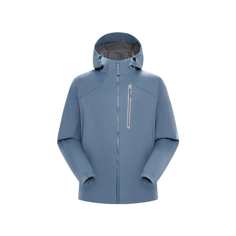 Herren Wasserdichte Softshell-Outdoorjacke mit verstellbarer Kapuze, verschweißten Reißverschlüssen und reflektierender Brusttasche Echo Archiv