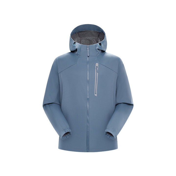 Herren Wasserdichte Softshell-Outdoorjacke mit verstellbarer Kapuze, verschweißten Reißverschlüssen und reflektierender Brusttasche Echo Archiv