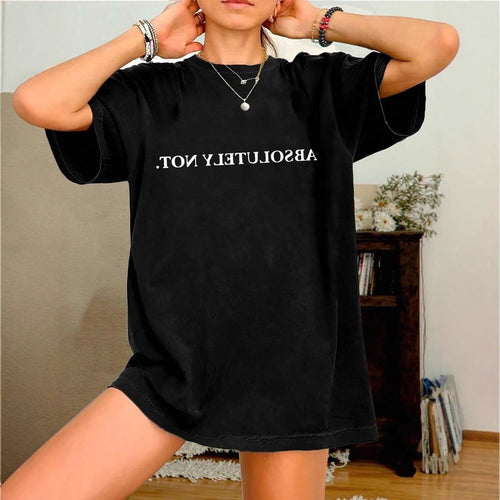 Damen Oversized T-Shirt mit kreativem Statementdruck Echo Archiv