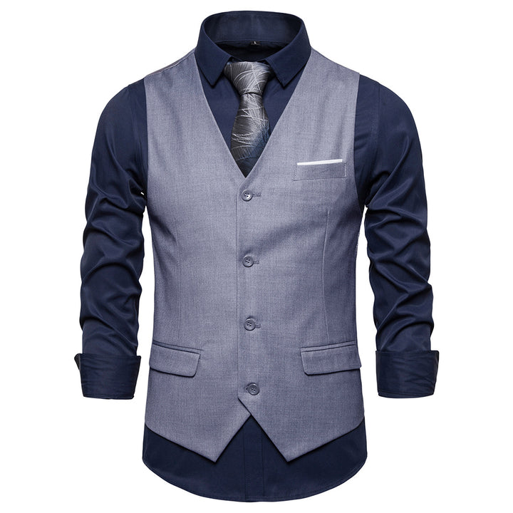 Herren Anzugweste in tailliertem Slim-Fit mit V‑Ausschnitt und Pattentaschen Echo Archiv
