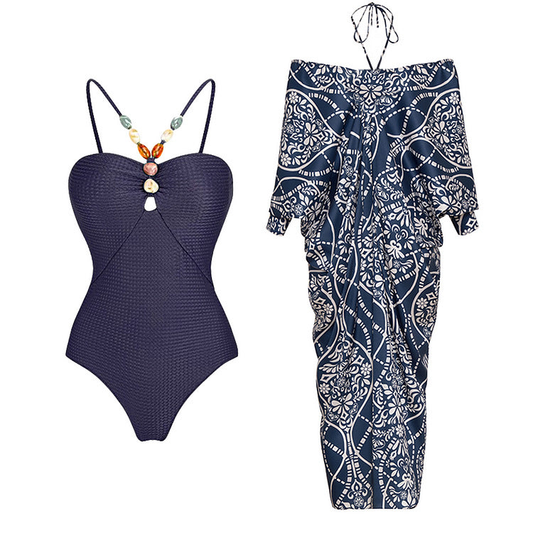 Damen Bikin Ensemble mit dekorativem Ausschnitt und elegantem Überwurf Echo Archiv