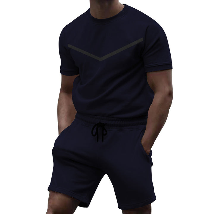 Herren Sportliches Kurzarm-Outfit mit elastischem Bund und praktischen Taschen Echoarchiv