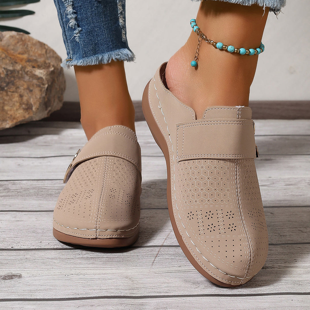 Damen Perforierte Komfort-Clogs mit Orthopädischer Einlegesohle Echo Archiv