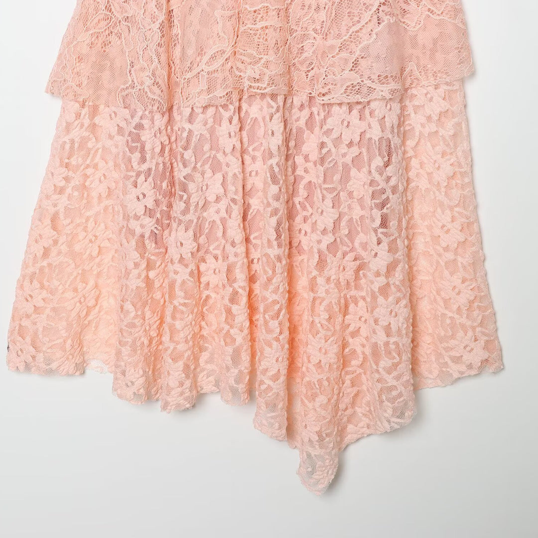 Damen romantisches Spitzenkleid mit Rüschendetails Echo Archiv