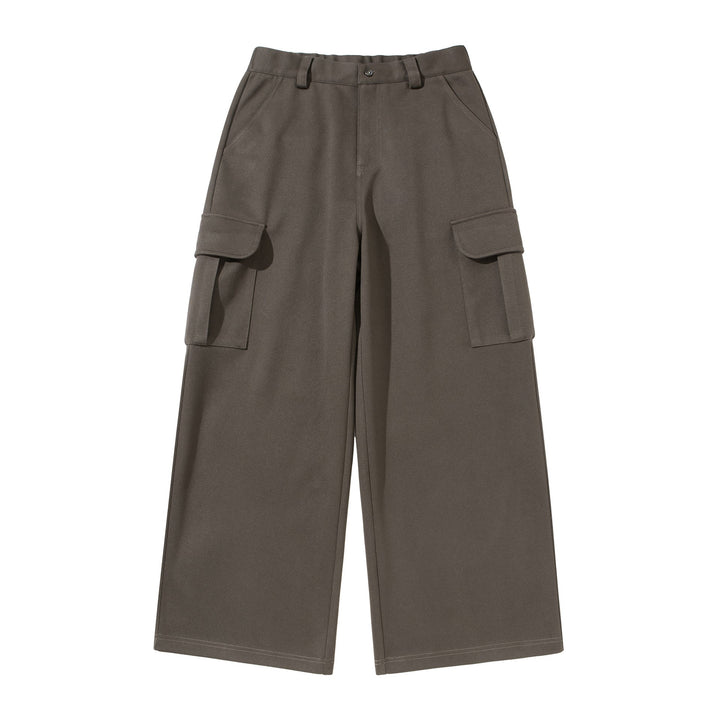 Damen Cropped Cargo-Hose mit weitem Bein und aufgesetzten Taschen Echoarchiv