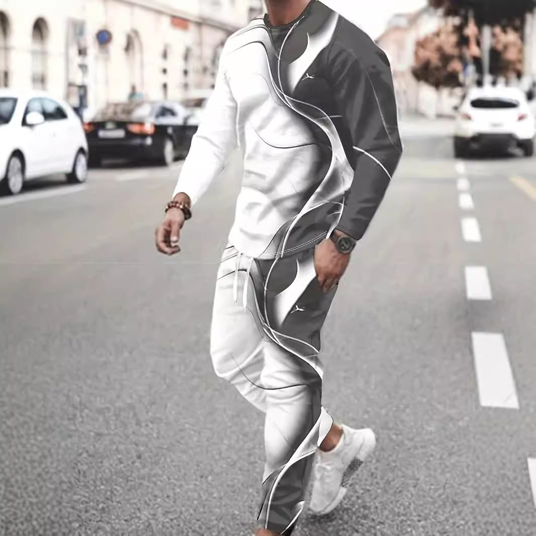 Herren Sportliches Lifestyle-Outfit mit kreativem Muster und bequemer Passform Echoarchiv