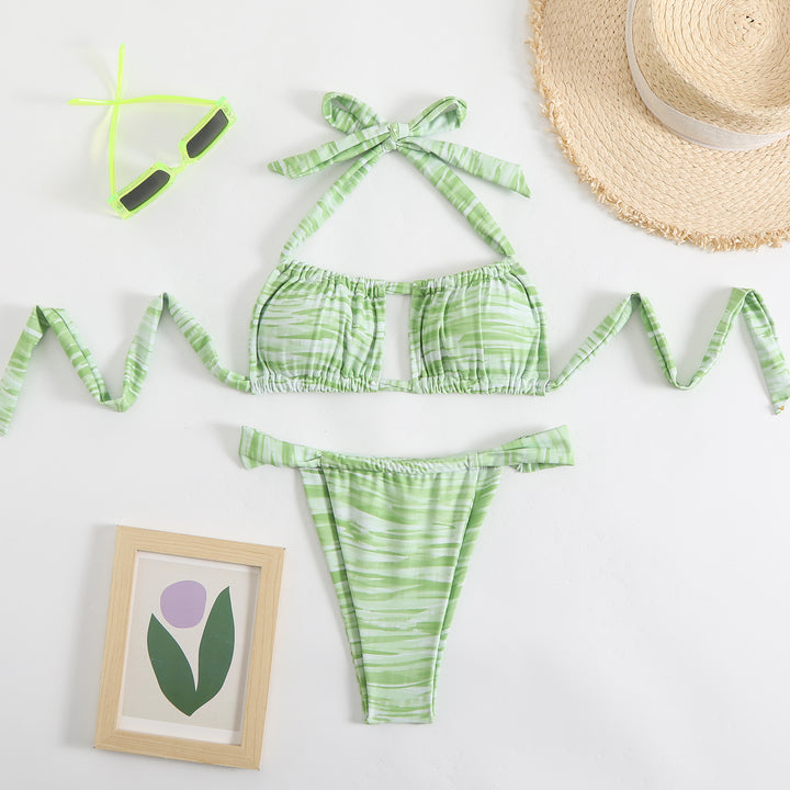 Damen Bikini-Set mit verspieltem Rückendetail und floralem Muster Echo Archiv