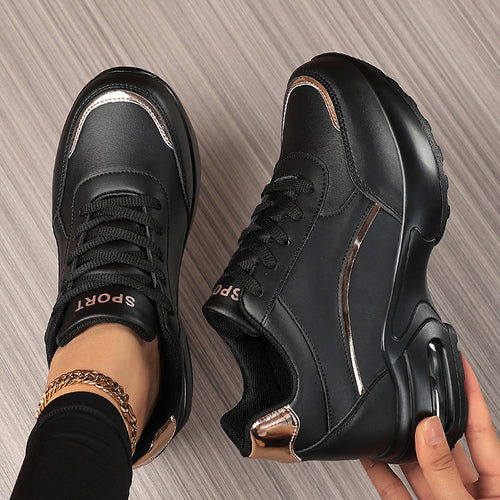 Damen Chunky-Sneaker mit Luftkissensohle und Metallic-Details Echoarchiv