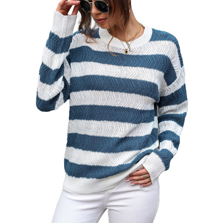 Damen Lässiger Strickpullover mit Wellenmuster Echo Archiv
