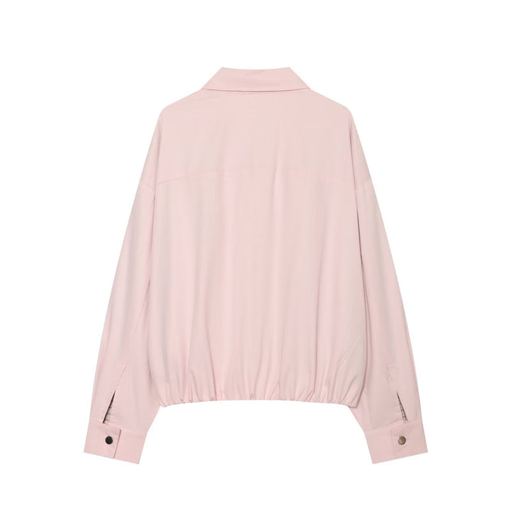 Damen Leichter Cropped‑Blouson mit Hemdkragen, verdecktem Reißverschluss und elastischem Saum Echo Archiv