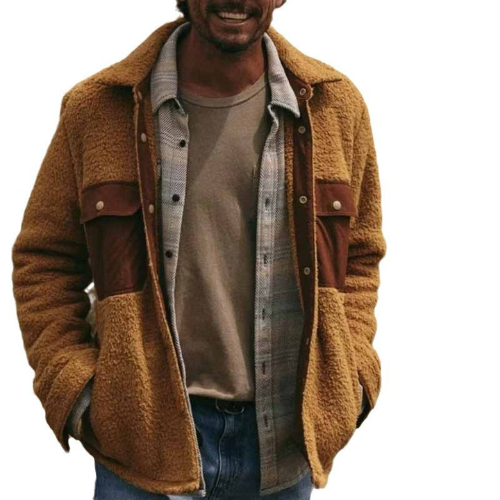 Herren Fleece-Jacke mit doppellagigem Design und praktischen Taschen Echoarchiv