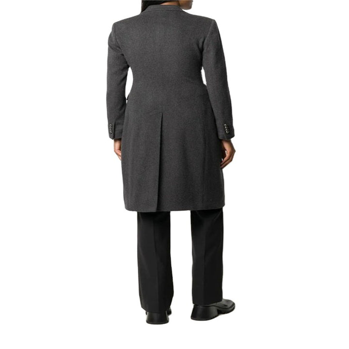 Damen Schlanker Tailoring-Longcoat mit Schalkragen, taillierter Nahtführung und verdeckter Knopfleiste Echoarchiv
