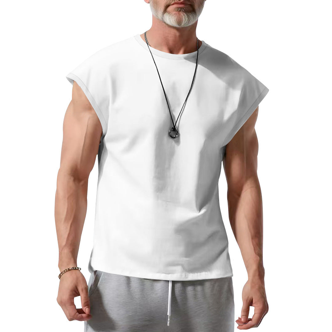 Herren nan athletisches abgeschnittenes Tanktop mit breiten Armöffnungen und Rundhalsausschnitt Echoarchiv
