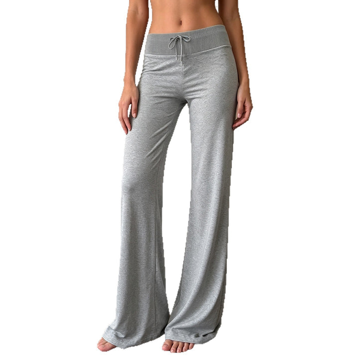 Damen weite Schlag-Sweathose mit hohem Bund und Kordelzug – Avélisse