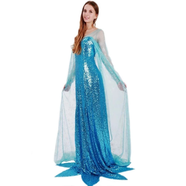 Damen Glitzerndes Meerjungfrauen-Kleid mit schimmerndem Überrock und herzförmigem Ausschnitt Echo Archiv