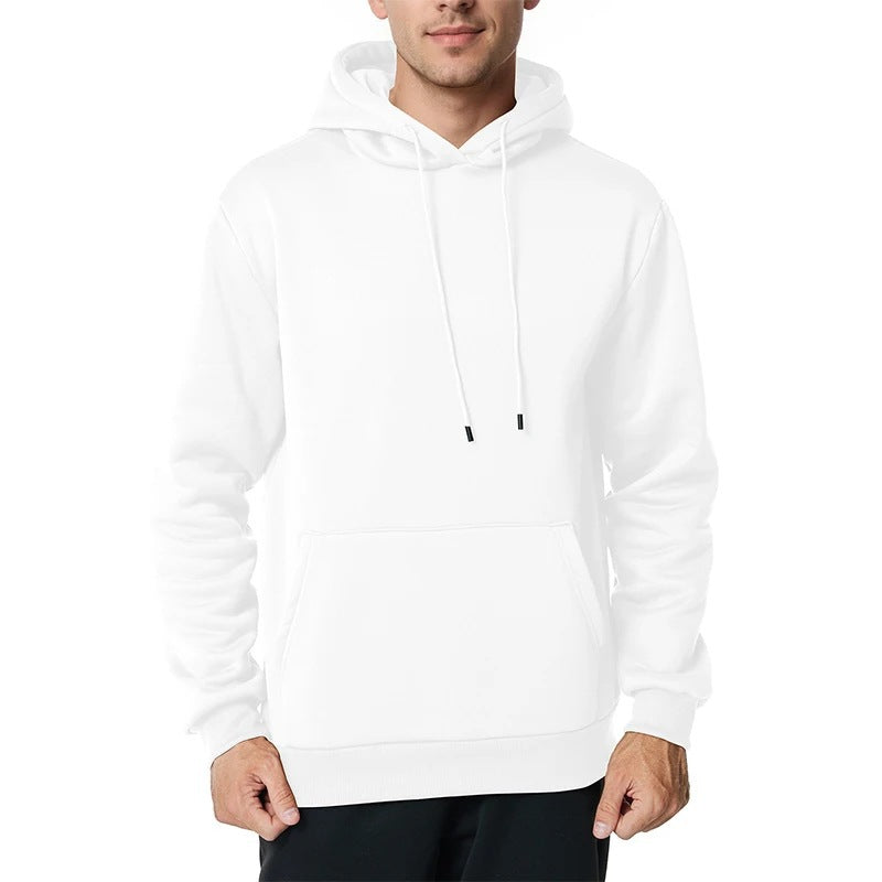 Herren minimalistischer Kapuzenpullover mit weichem Fleece-Innenfutter und Kängurutasche – Cavarno