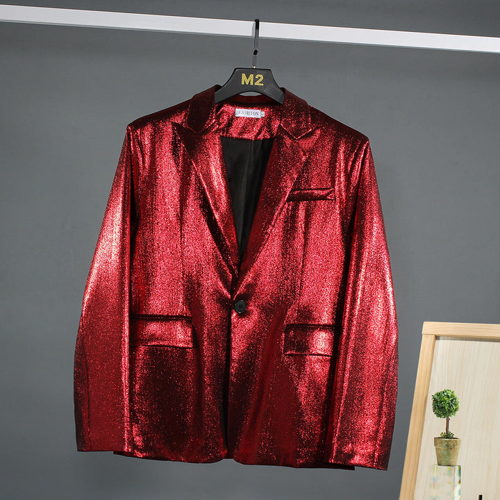 Herren schimmernder Blazer mit luxuriösem Obermaterial und klassischem Schnitt Echoarchiv
