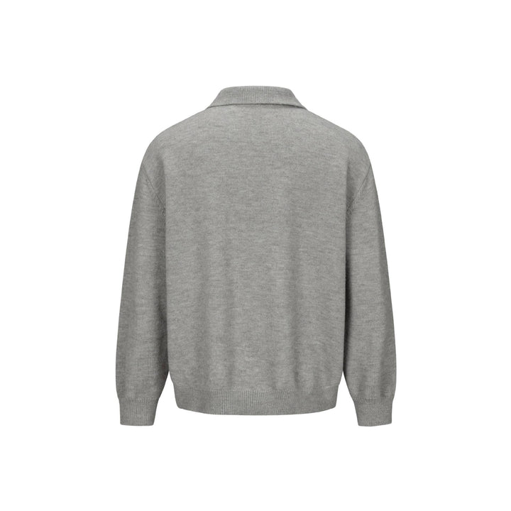 Herren Strick-Cardigan mit Hemdkragen, durchgehender Knopfleiste und geripptem Saum Echoarchiv