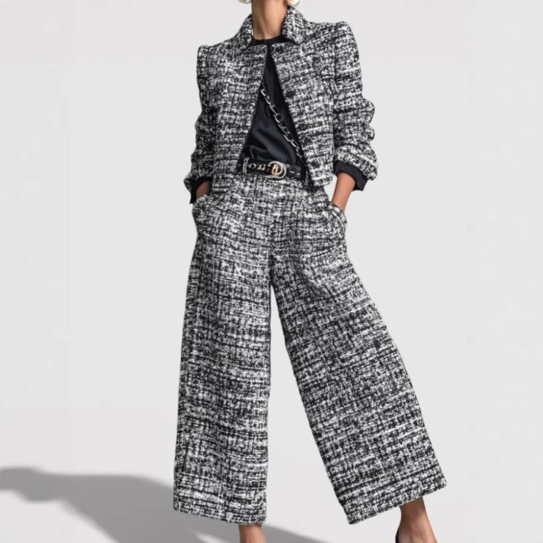 Damen Modernes Tweed-Anzug-Set – Élanora