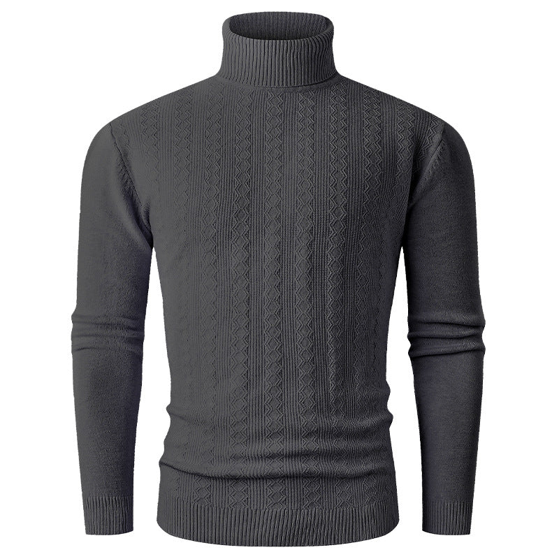 Herren Rollkragenpullover aus Feinstrick mit Zopfmuster und schmaler Silhouette Echo Archiv