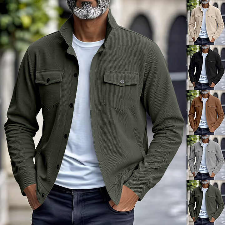 Herren lässige Kordjacke mit praktischen Brusttaschen Echoarchiv