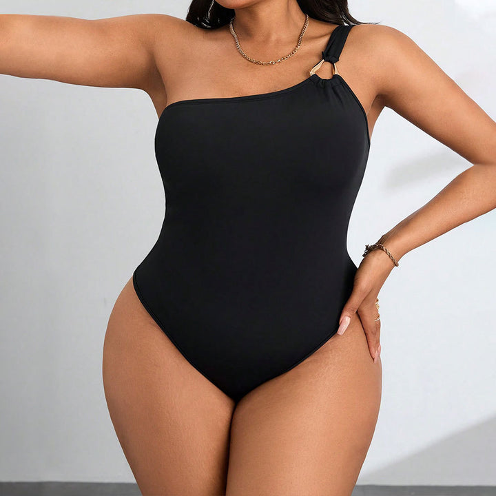 Damen Einteiler Badeanzug mit asymmetrischem Design und raffiniertem Schulterdetail Echo Archiv
