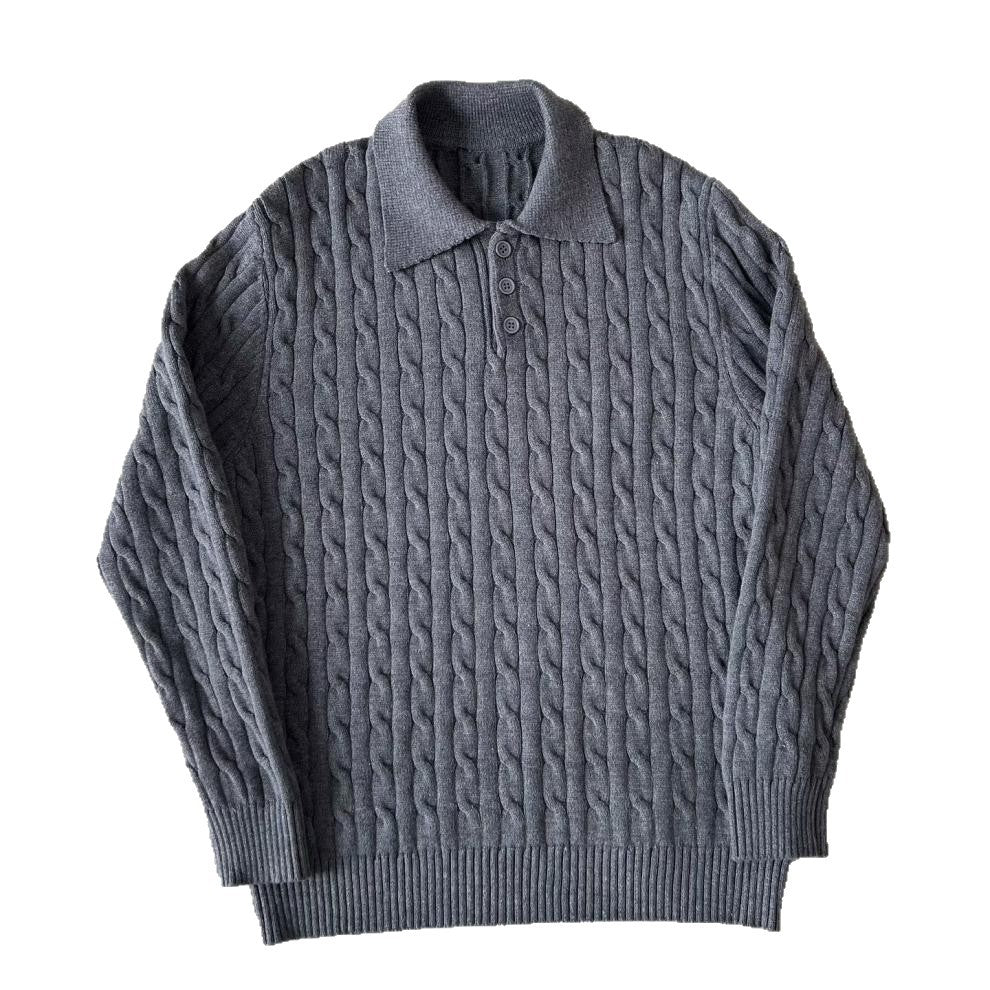 Herrenmode Strick-Polo-Shirt mit Kabelmuster Echo Archive