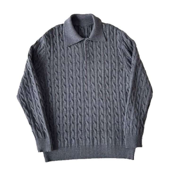 Herrenmode Strick-Polo-Shirt mit Kabelmuster Echo Archive