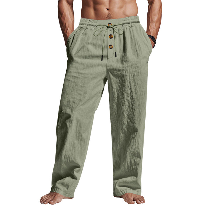 Herren lässige Freizeithose mit verstellbarem Kordelzug und praktischen Seitentaschen Echoarchiv