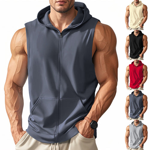 Herren ärmelloser Trainingsjacke mit praktischen Taschen und Reißverschluss Echoarchiv