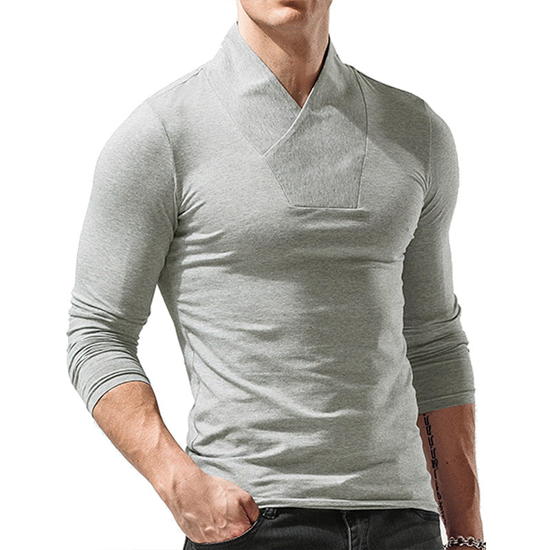 Herren Langarmshirt mit modischem Schlitzkragen Echoarchiv