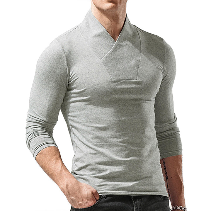 Herren Langarmshirt mit modischem Schlitzkragen Echoarchiv