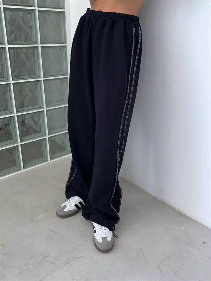 Damen nan weite Lounge-Jogginghose mit elastischem Komfortbund und seitlichen Eingrifftaschen Echo Archiv