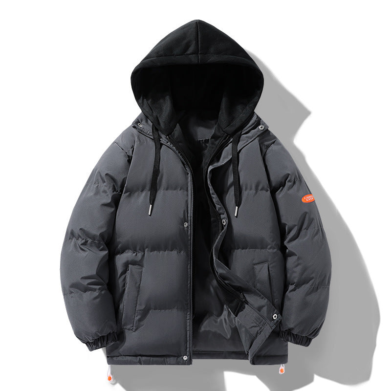 Herren Wattierte Pufferjacke mit kontrastfarbener Kapuze, winddichter Außenhülle und Kordelzug Echo Archiv