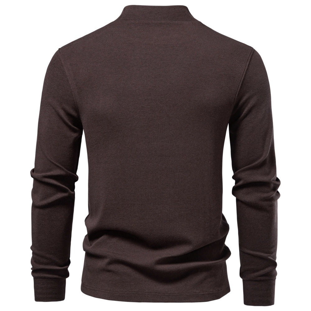 Herren Langarm Sweatshirt mit schmalem Stehkragen und Baumwollmix Echoarchiv