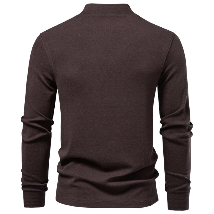 Herren Langarm Sweatshirt mit schmalem Stehkragen und Baumwollmix Echoarchiv