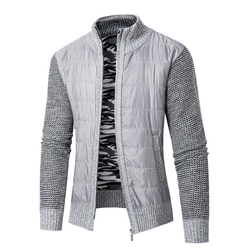 Herren modische Übergangsjacke mit modernem Stehkragen und strukturiertem Design Echoarchiv