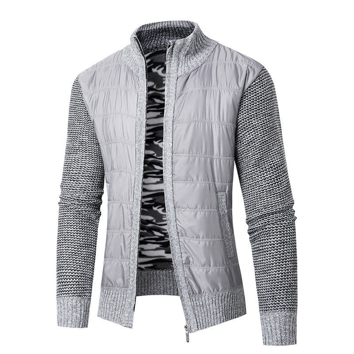 Herren modische Übergangsjacke mit modernem Stehkragen und strukturiertem Design Echoarchiv