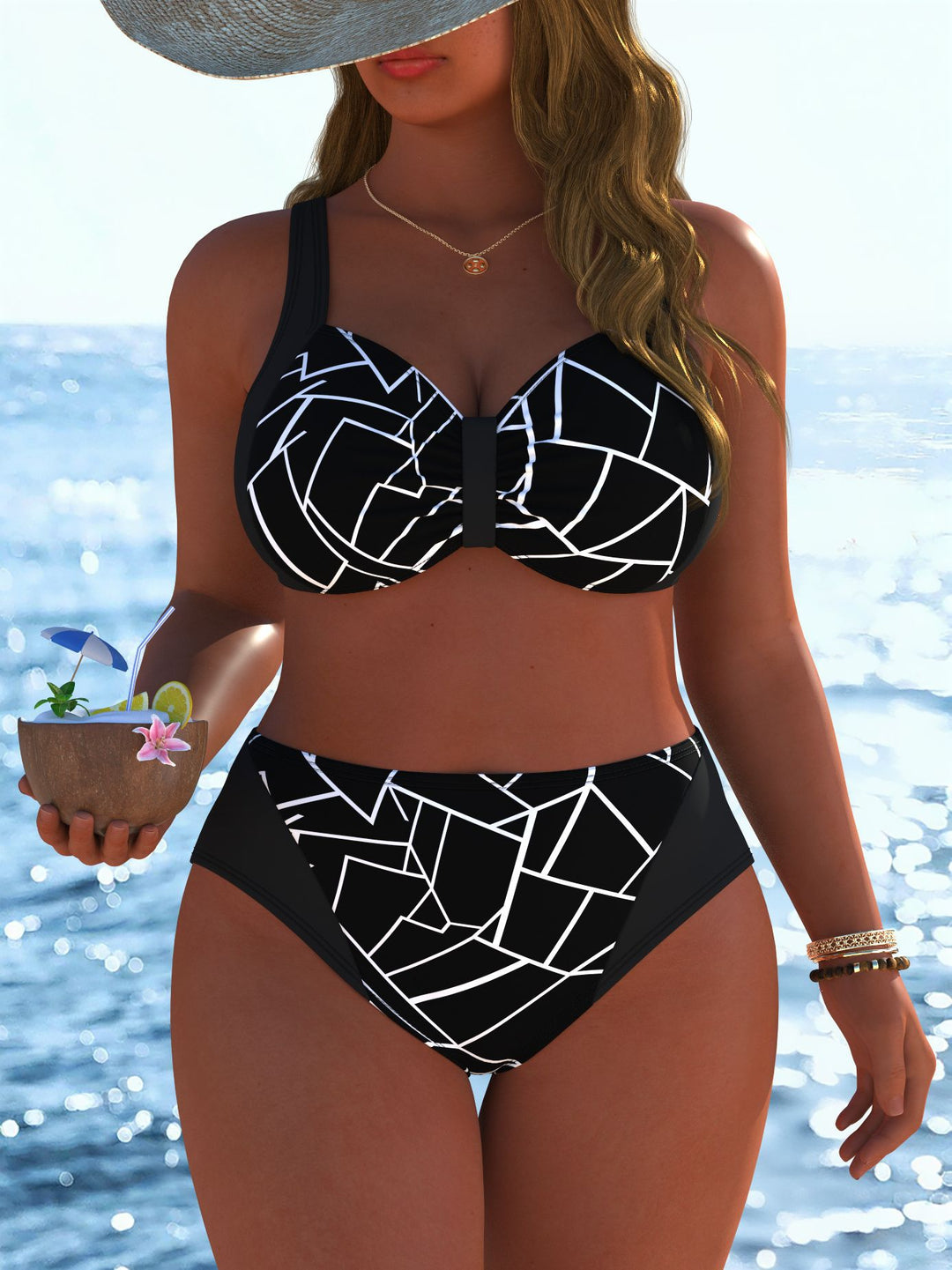 Damen Bikinis mit festem Halt und modischen Mustern Echo Archiv