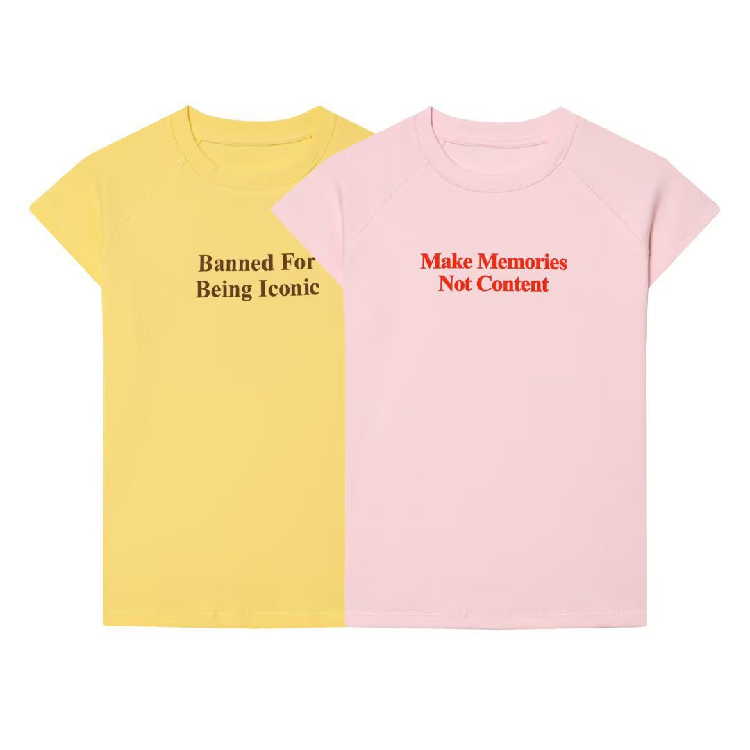Damen T-Shirt mit modernem Schriftzug und lässigem Schnitt Echo Archiv