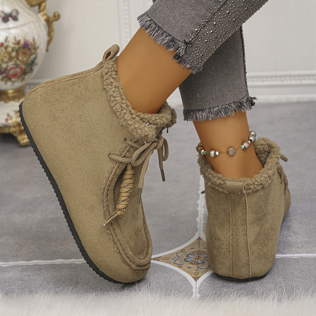 Damen Gefütterte Ankle-Boots im Mokassinstil mit Teddyfutter und profilierter Gummisohle Echo Archiv