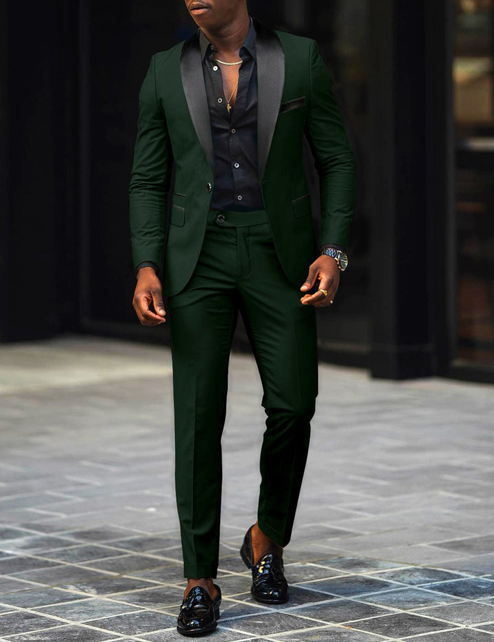 Herren nan schmal geschnittener Smokinganzug mit Satinrevers und Slim-Fit-Hose Echo Archiv