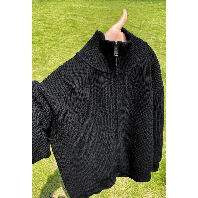 Damen Hochwertiger Strickpullover mit Stehkragen – Mavelle
