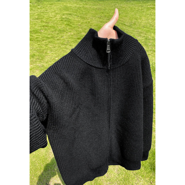Damen Hochwertiger Strickpullover mit Stehkragen – Mavelle