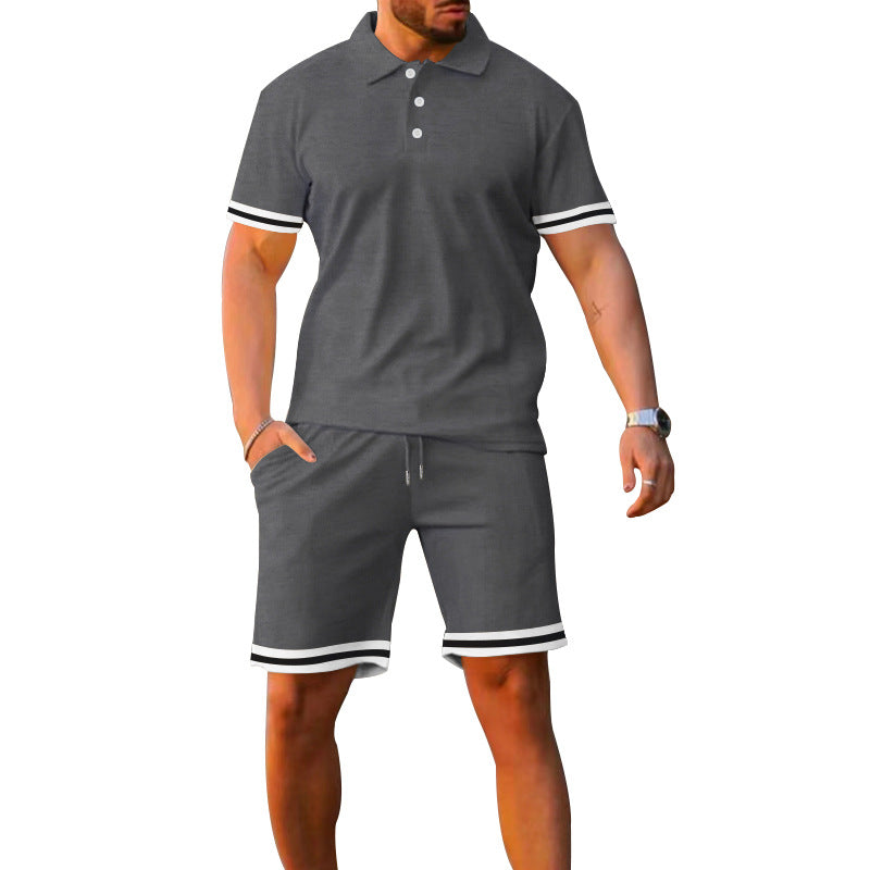 Herren Sommer-Polo und Shorts Set aus atmungsaktivem Material mit sportlichem Design Echoarchiv