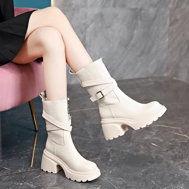 Damen Modische Stiefeletten mit Schnalle Echo Archiv