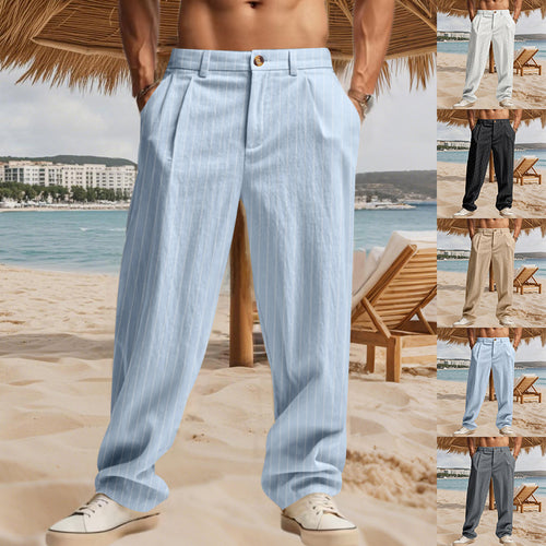 Herren nan lässig-elegante Nadelstreifen-Hose mit Bügelfalte und weitem Bein Echo Archiv